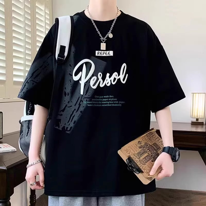 Letter-print short-sleeved T-shirts