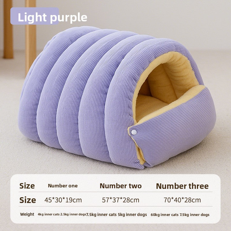 Plush Removable Washable Enclosed Pet Bed for Cats and Dogs