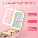 Portable makeup mirror with storage bag
