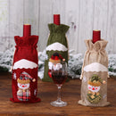 Christmas Linen Wine Bottle Cover Decorative Doll