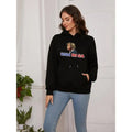 Women Basic Sweatshirt Casual Hooded Sweatshirt Autumn Winter Padded Long Sleeve Trump Maga 2024 Printed Top Oversize