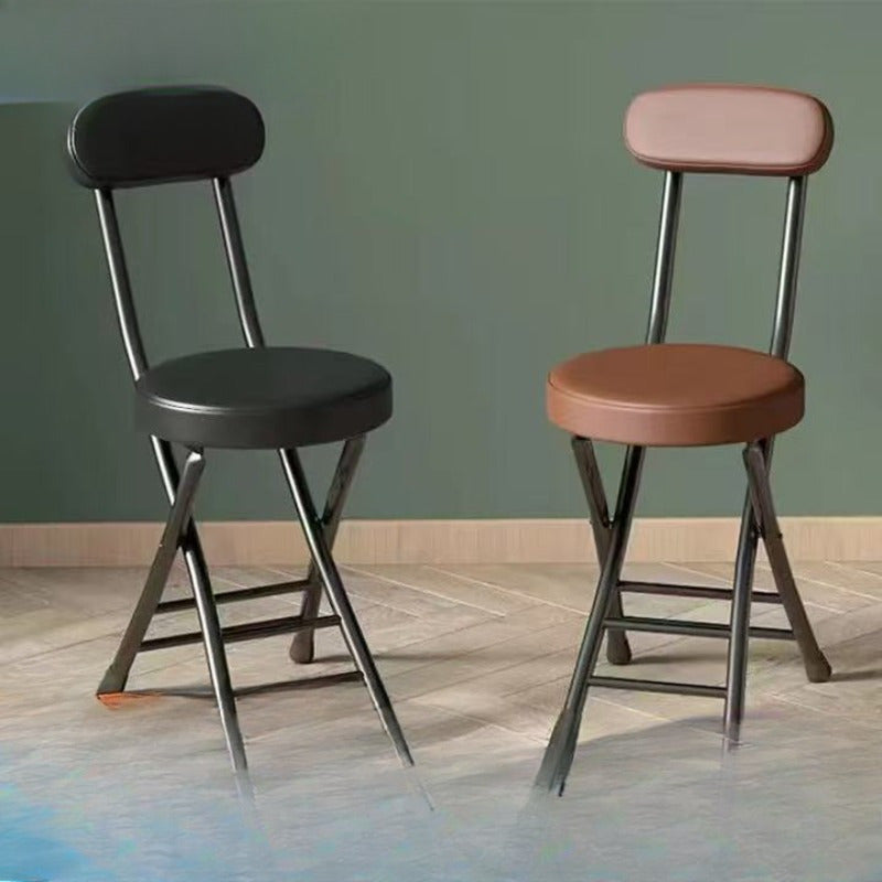 Portable Foldable Iron Alloy Backrest Chair Ergonomically Designed For Long-Term Sitting Without Fatigue, Exclusively For Adults Suitable For Home