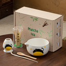 Hand-painted Matcha Tea Whisk Set with Ceramic Bowl