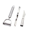 Three-piece set of peeling and scraping in paper card bags