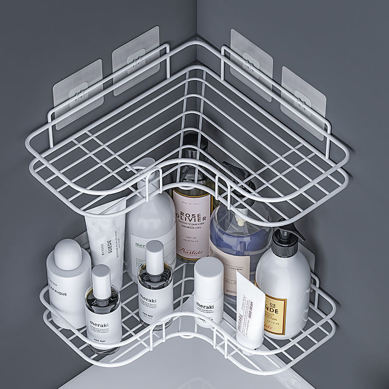 Iron triangular storage rack, corner bathroom