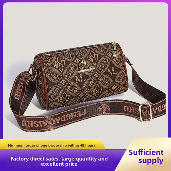 The pillow bag can be worn diagonally over one shoulder for a casual look