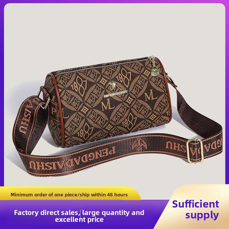 The pillow bag can be worn diagonally over one shoulder for a casual look