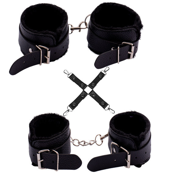 Plush Bondage Handcuffs and Foot Cuffs Set for Couples