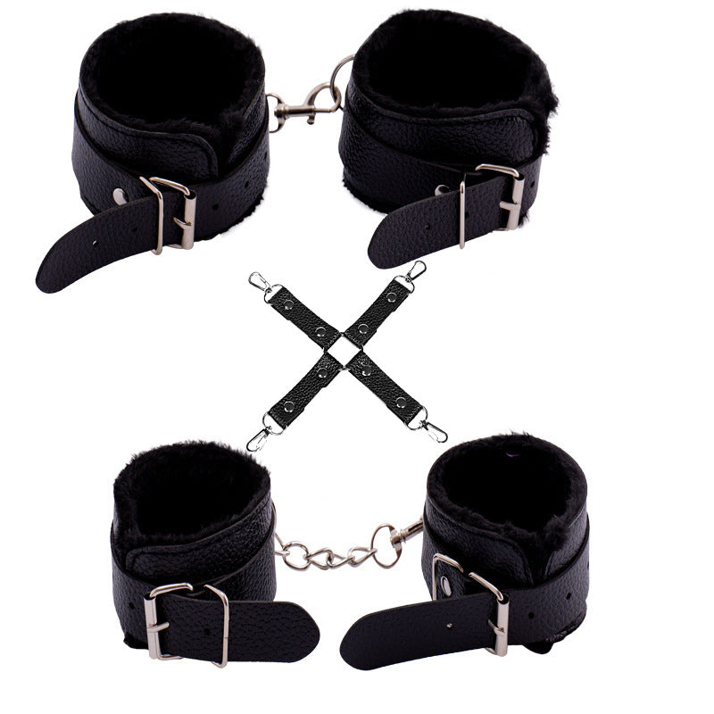 Plush Bondage Handcuffs and Foot Cuffs Set for Couples
