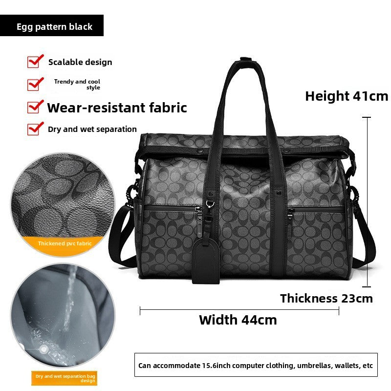 Water-Repellent Large-Capacity Travel Tote Bag with Dry/Wet Separation