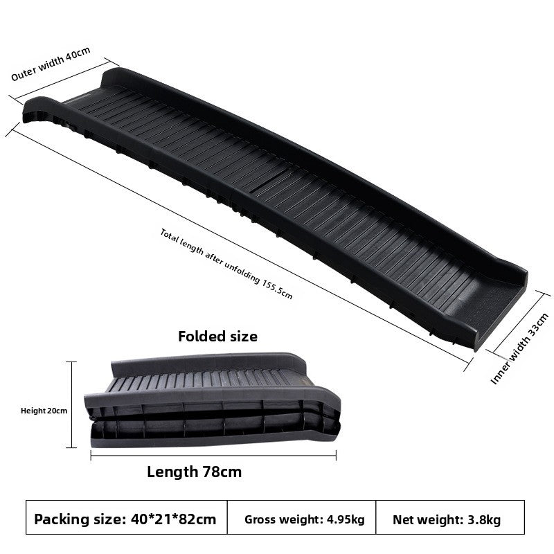 Foldable vehicle-mounted pet ladder
