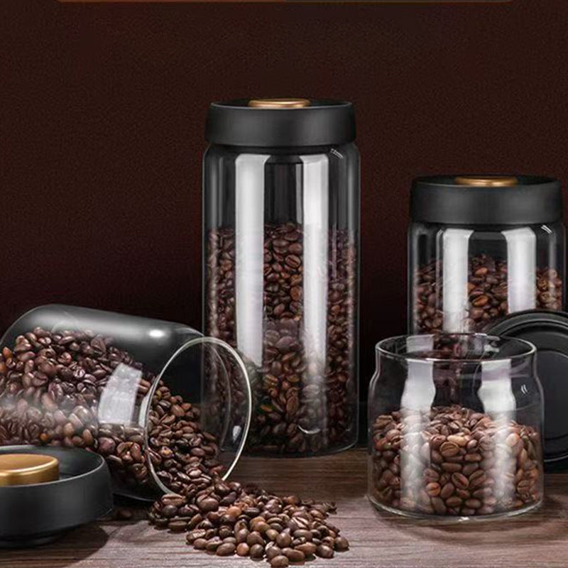 Vacuum Sealed Jar Food Grade Borosilicate Glass Storage Jar Kitchen Dispensing Bottle Tea Coffee Bean Storage Jar