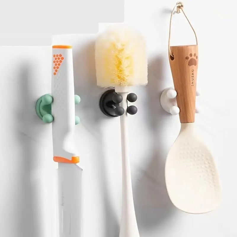 Silicone Toothbrush Holders - Multi-Function Waterproof Self-Adhesive Wall Hooks For Bathroom, Kitchen, Living Room, And Office