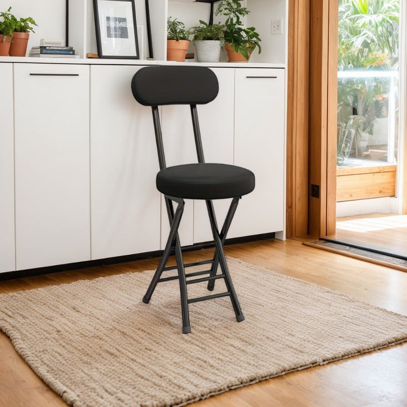 Portable Foldable Iron Alloy Backrest Chair Ergonomically Designed For Long-Term Sitting Without Fatigue, Exclusively For Adults Suitable For Home