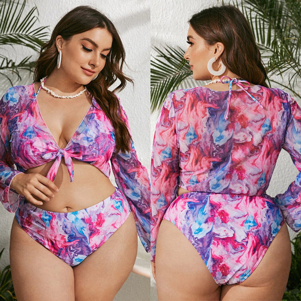Women's Plus Size Three-piece Two-piece With Yarn Swimsuit