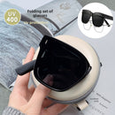 Folding sunglasses can be worn over men's myopia glasses