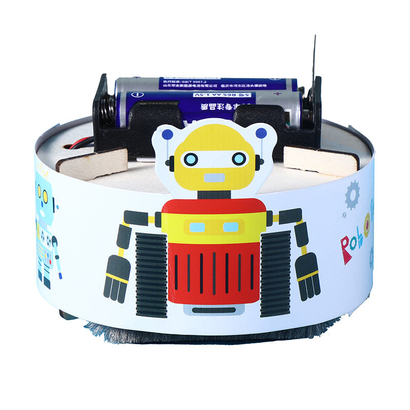 A small handmade robot vacuum cleaner made by technology