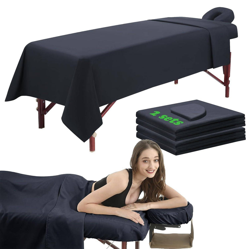 3 Piece Massage Table Sheets Set 2 Sets Massage Bed Cover Soft Waterproof