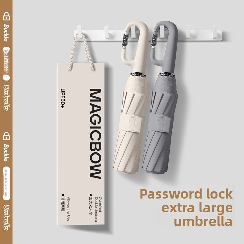 Oversized Automatic Combination Lock Umbrella