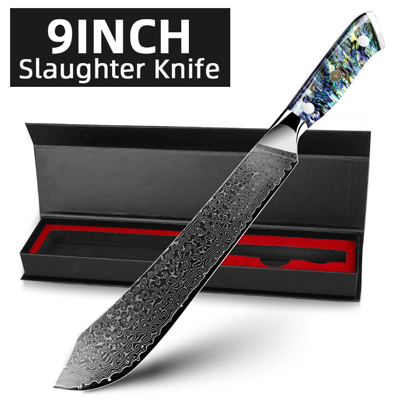 Damascus Steel Kitchen Knife Set with Abalone Shell Handle