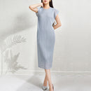 Vestido de dos piezas de malla plisada de moda para mujer