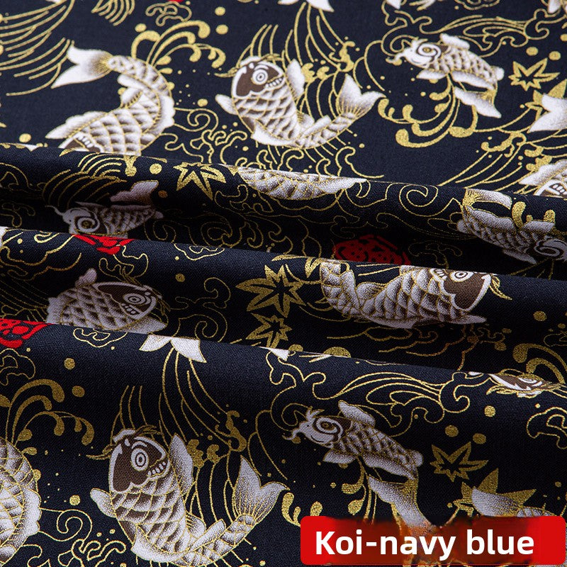 All-cotton Japanese-style gold-embossed fabric