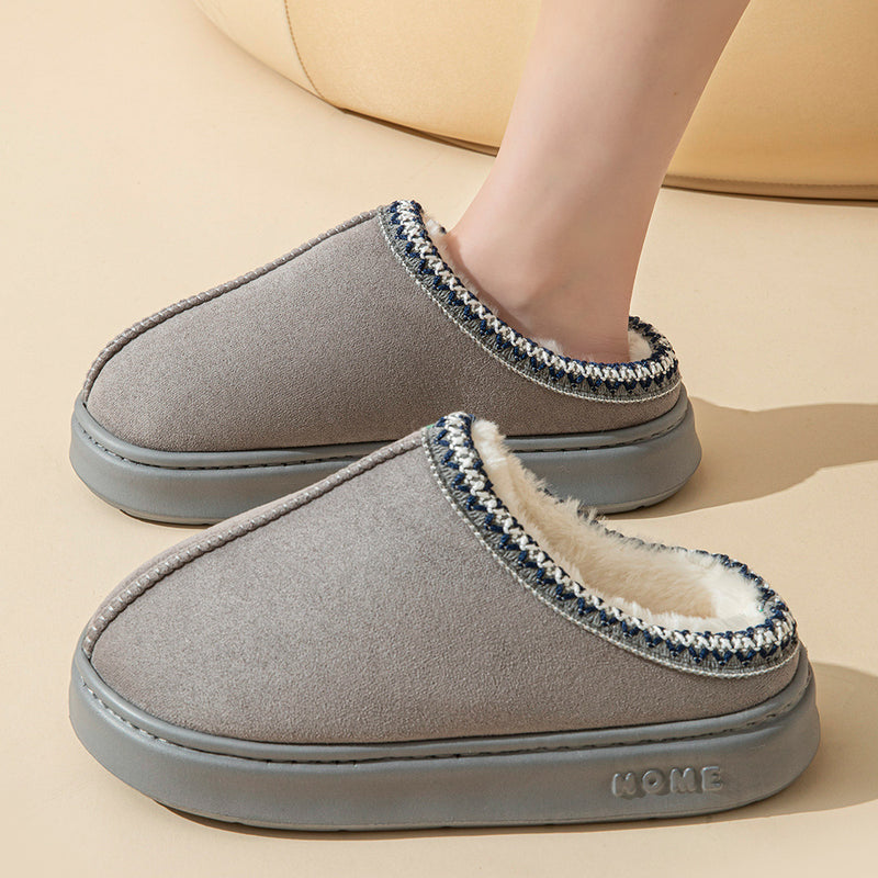 Imitation Deerskin Home Slippers with Thick Sole
