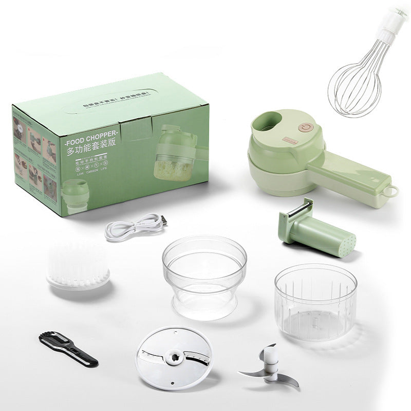 Wireless Electric Vegetable Dicer with Egg Beater Attachment