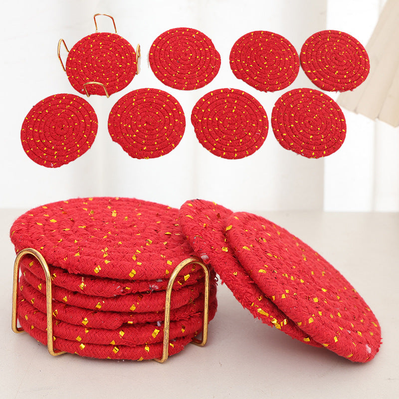 Woven teacup MATS and tea MATS