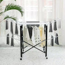 Folding Wheeled Double-Layer Iron Clothes Drying Rack