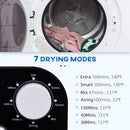 HOMCOM Portable Clothes Dryer, 120V 1300W Compact Laundry Dryer With Intelligent Drying, 3.2 Cu.ft Stainless Steel Drum, Front Load Electric Dryer For Apartments, Dorms, RVs, White
