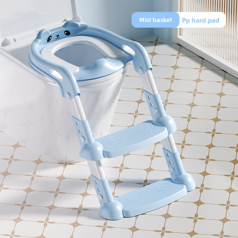 Foldable stepped auxiliary stool toilet