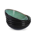 Creative Western  Kiln Change Peacock Green Bowl 30oz Bowl Set Of 4 For Cereal, Salad, Pasta, Soup, Dessert, Serving Dishwasher, Microwave And Oven