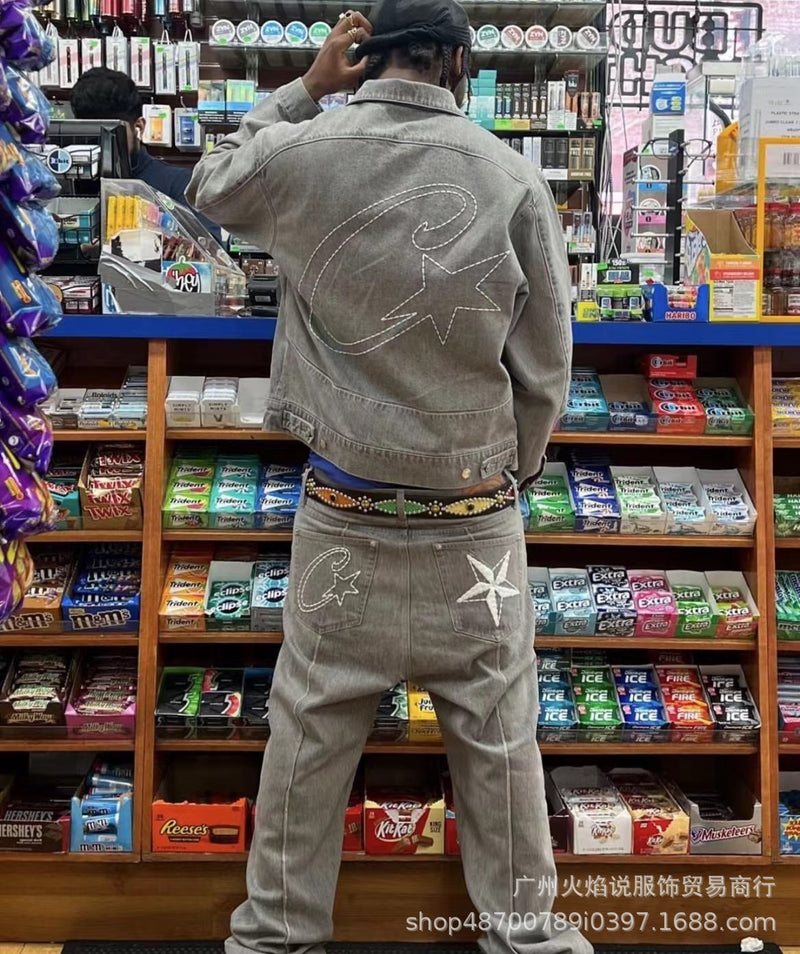 Corteiz Denim Jacket and Trousers Set