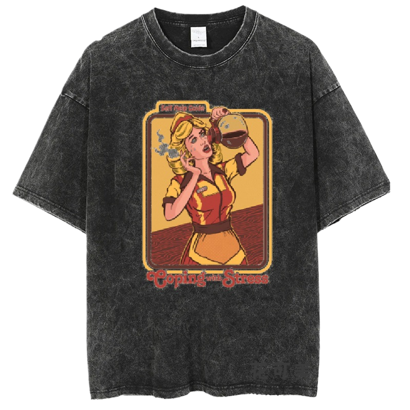 Washed and distressed T-shirt