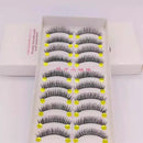 Thick false eyelashes are all handmade