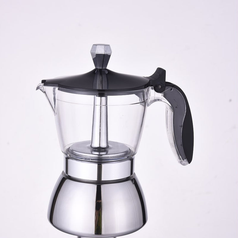 Stainless Steel Transparent Moka Coffee Pot