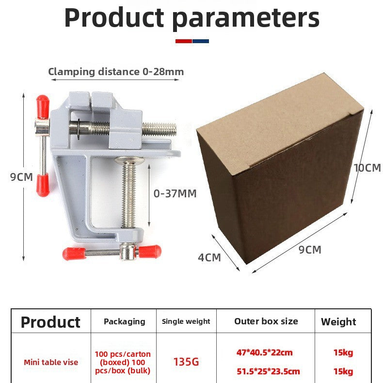 Mini table vise, aluminum alloy bench vise