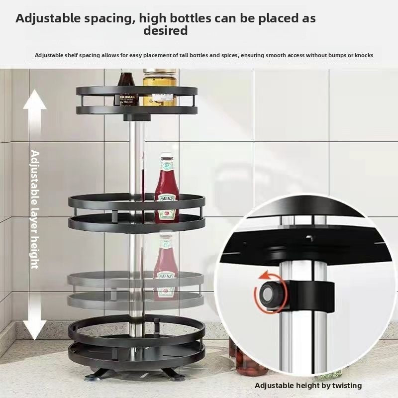 Adjustable Rotatable Metal Kitchen Spice Storage Rack