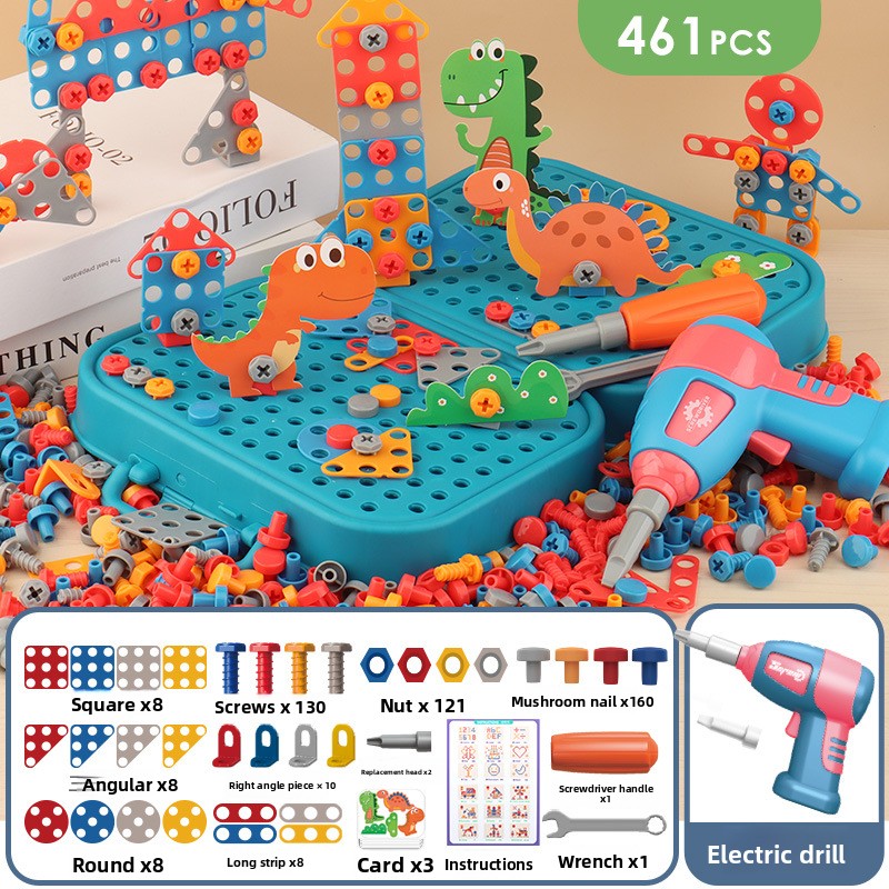 Children's Toy Electric Drill DIY Repair Screw Tool Box