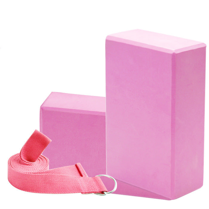 EVA Yoga Brick Set with Stretch Belt for Adults and Kids