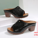 شبشب نسائي مفتوح من الأمام بمقاس كبير، صندل بكعب إسفيني