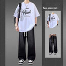 Letter-print short-sleeved T-shirts