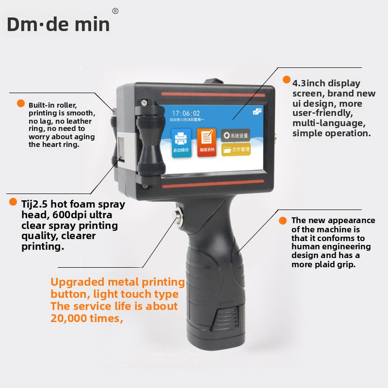 D10 automatic handheld inkjet printer