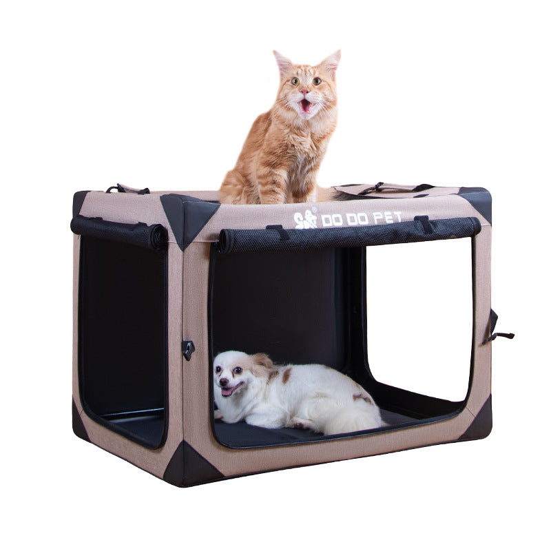 Portable and foldable car dog cage