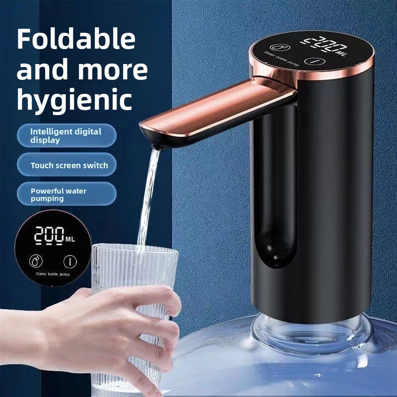 Fingerprint child lock touch screen digital display folding electric water pump mineral water feeder household bottled water pump