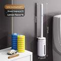 Disposable Wall-mounted Toilet Brush with Replaceable Heads