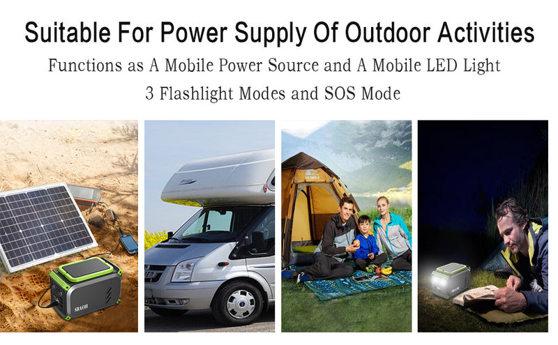110V Camping Power Station,148Wh 200 W Solar Generator,40000mAh Emergency Power Supply Home Battery Backup For Camping