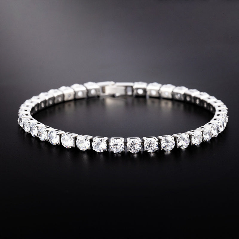 925 Silver Moissanite Tennis Chain Bracelet Necklace