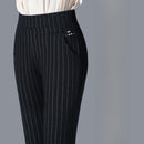 Women's Elastic High-Waisted Straight Leg Casual Pants